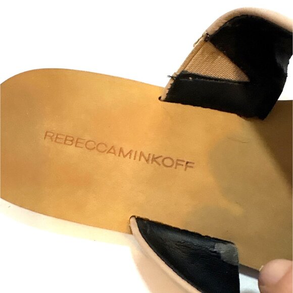 Rebecca Minkoff Tan Leather Slide Sandals Size 10M - Picture 2 of 5